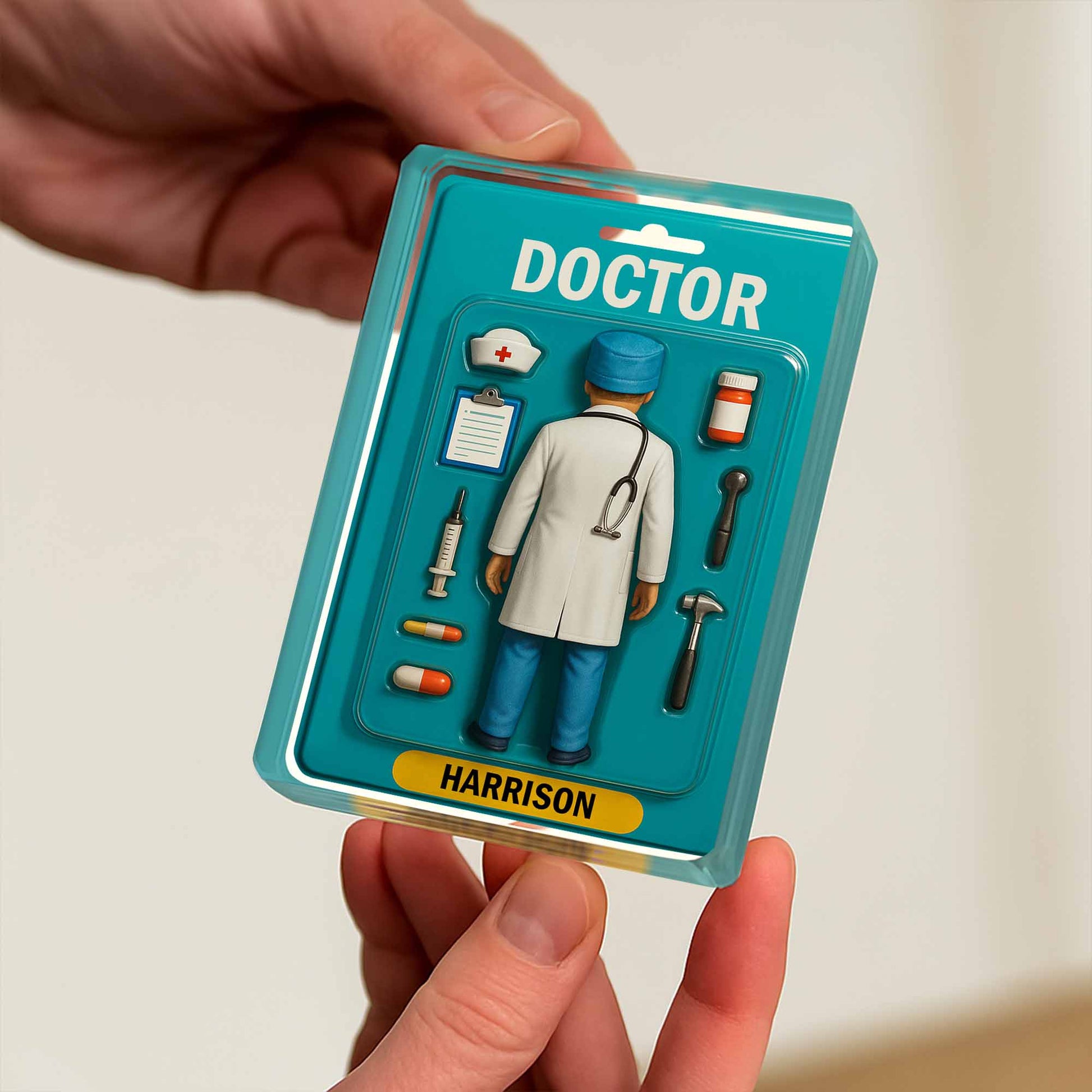 Doctor Figurine Display With Medical Tools