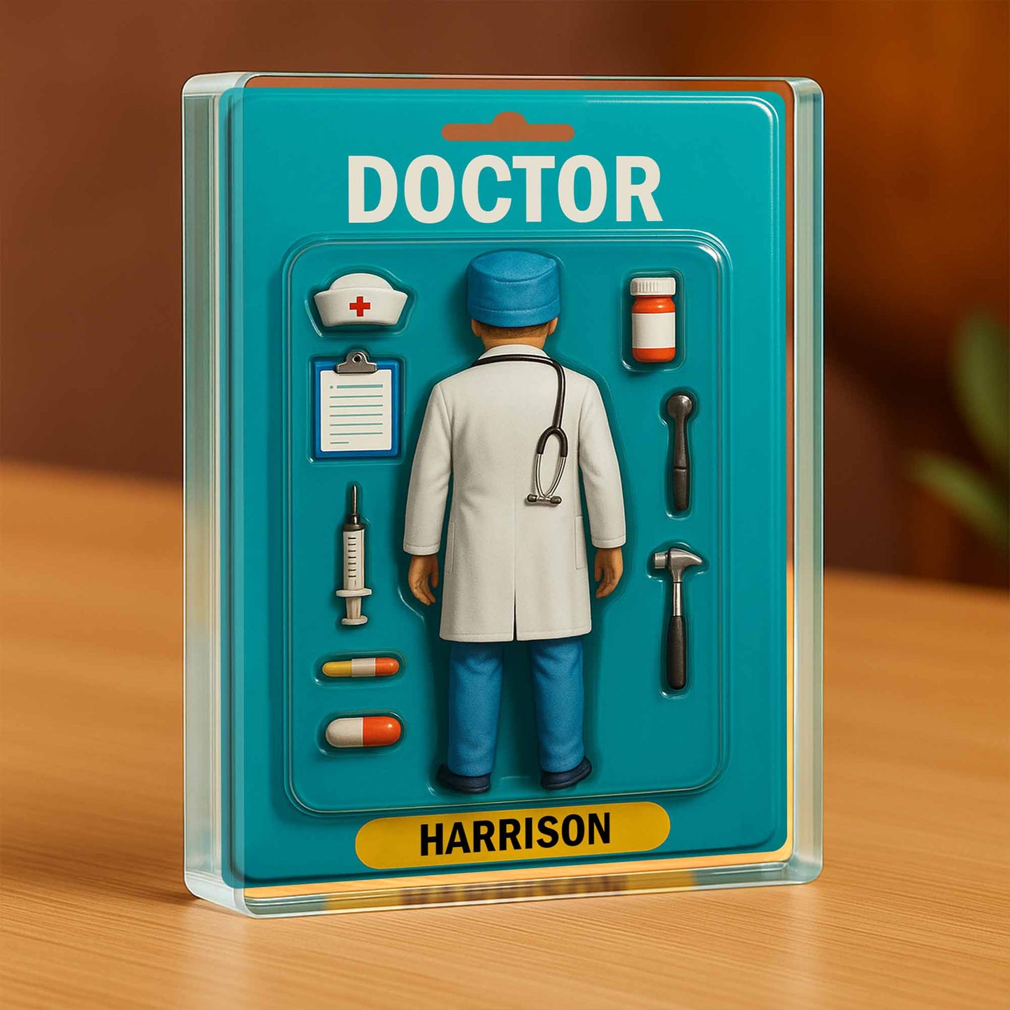 Doctor Figurine Display With Medical Tools