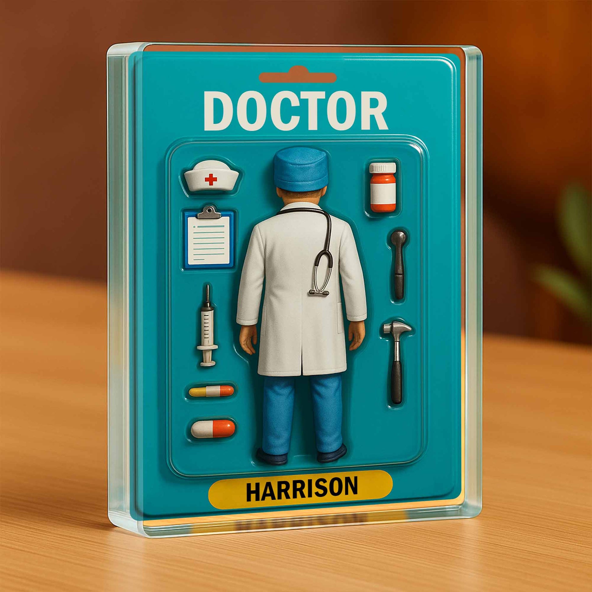 Doctor Figurine Display With Medical Tools