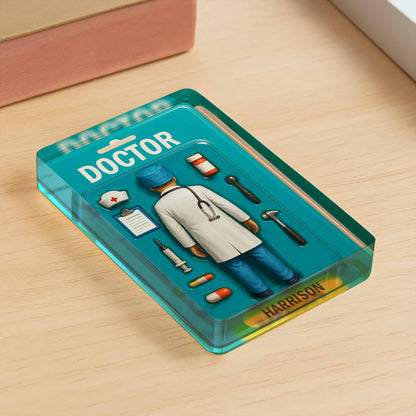 Doctor Figurine Display With Medical Tools