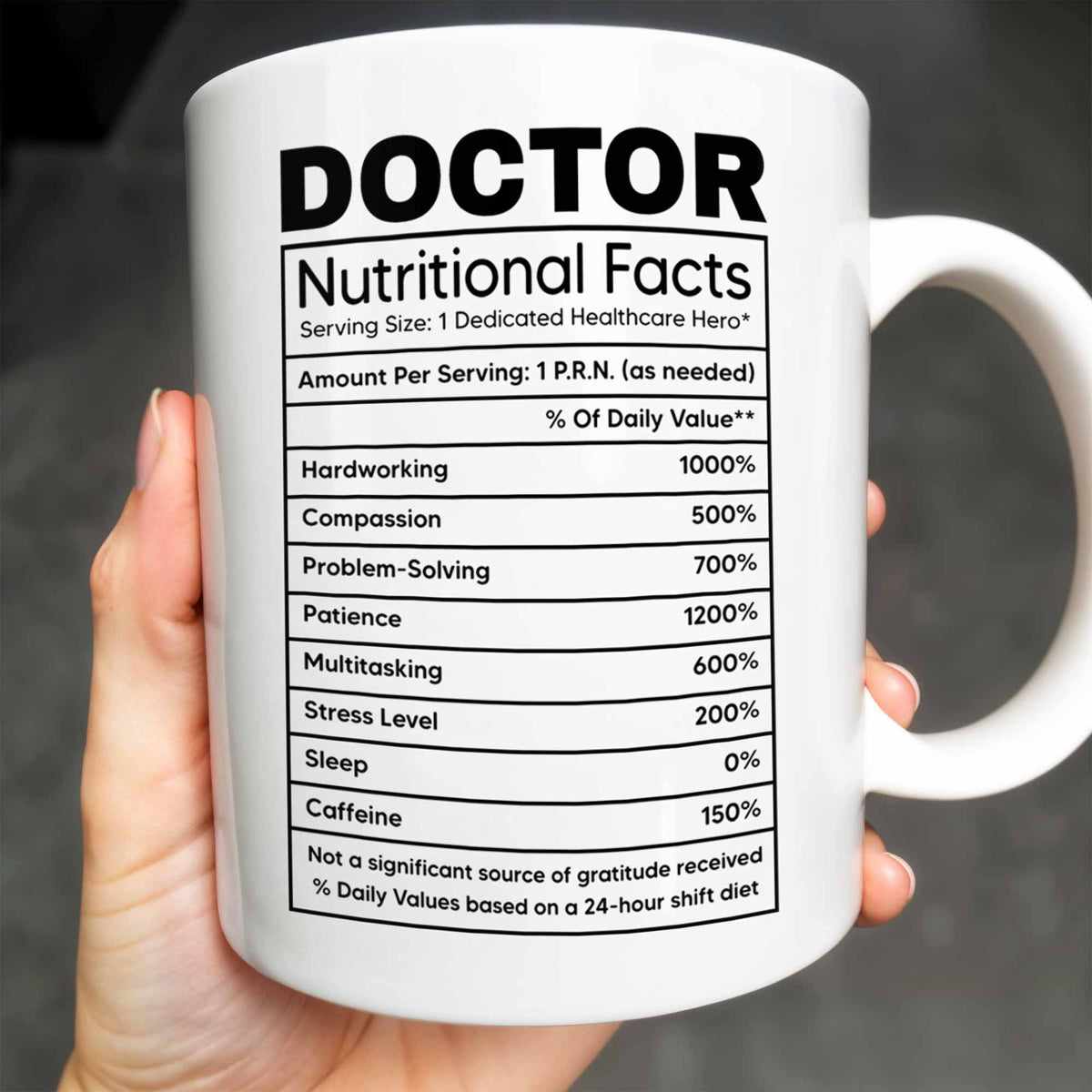 Doctor Nutritional Facts Mug, Personalized Custom Coffee Mug, Gift For ...