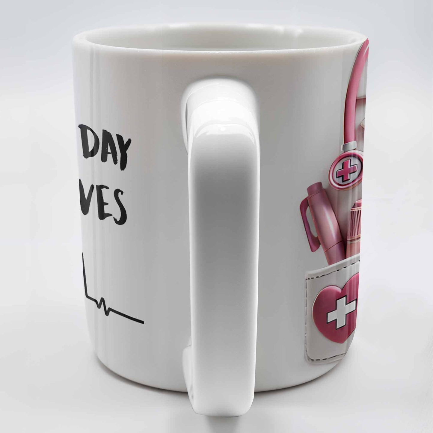 It's A Beautiful Day To Save Lives, Medical Scrubs And Stethoscope - Personalized Custom Coffee Mug - DOC017_MG