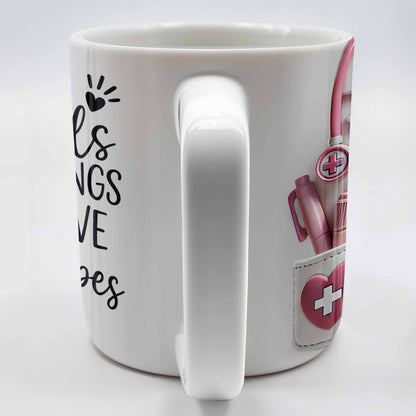 Not All Angels Have Wings Some Have Stethoscopes, Medical Uniform - Personalized Custom Coffee Mug - DOC018_MG