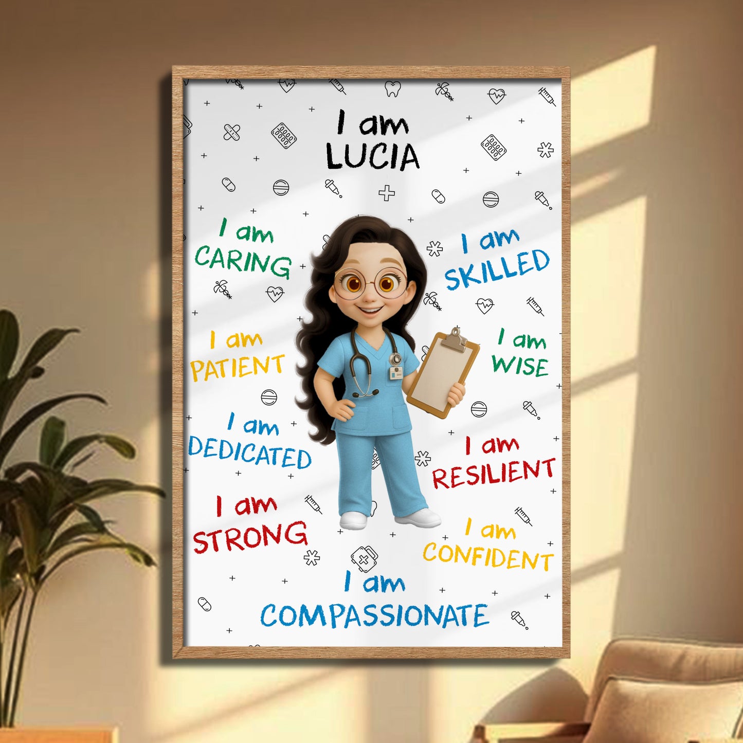 I Am Caring, Skilled, Wise, Young Doctor Poster - Personalized Custom Vertical Poster - DOC018_VPOS