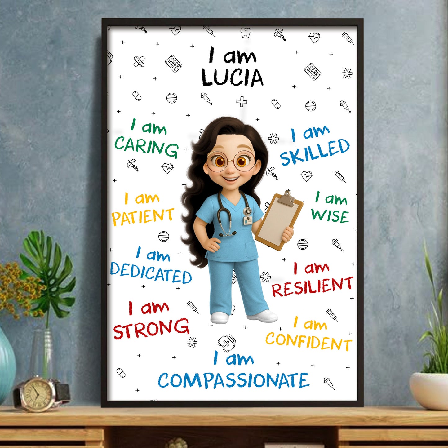 I Am Caring, Skilled, Wise, Young Doctor Poster - Personalized Custom Vertical Poster - DOC018_VPOS