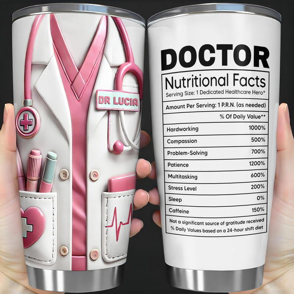 To A Brilliant Doctor, Your Care And Compassion, Medical Tools and Scrubs - Personalized Custom Stainless Steel Tumbler 20oz 30oz - DOC036_TB