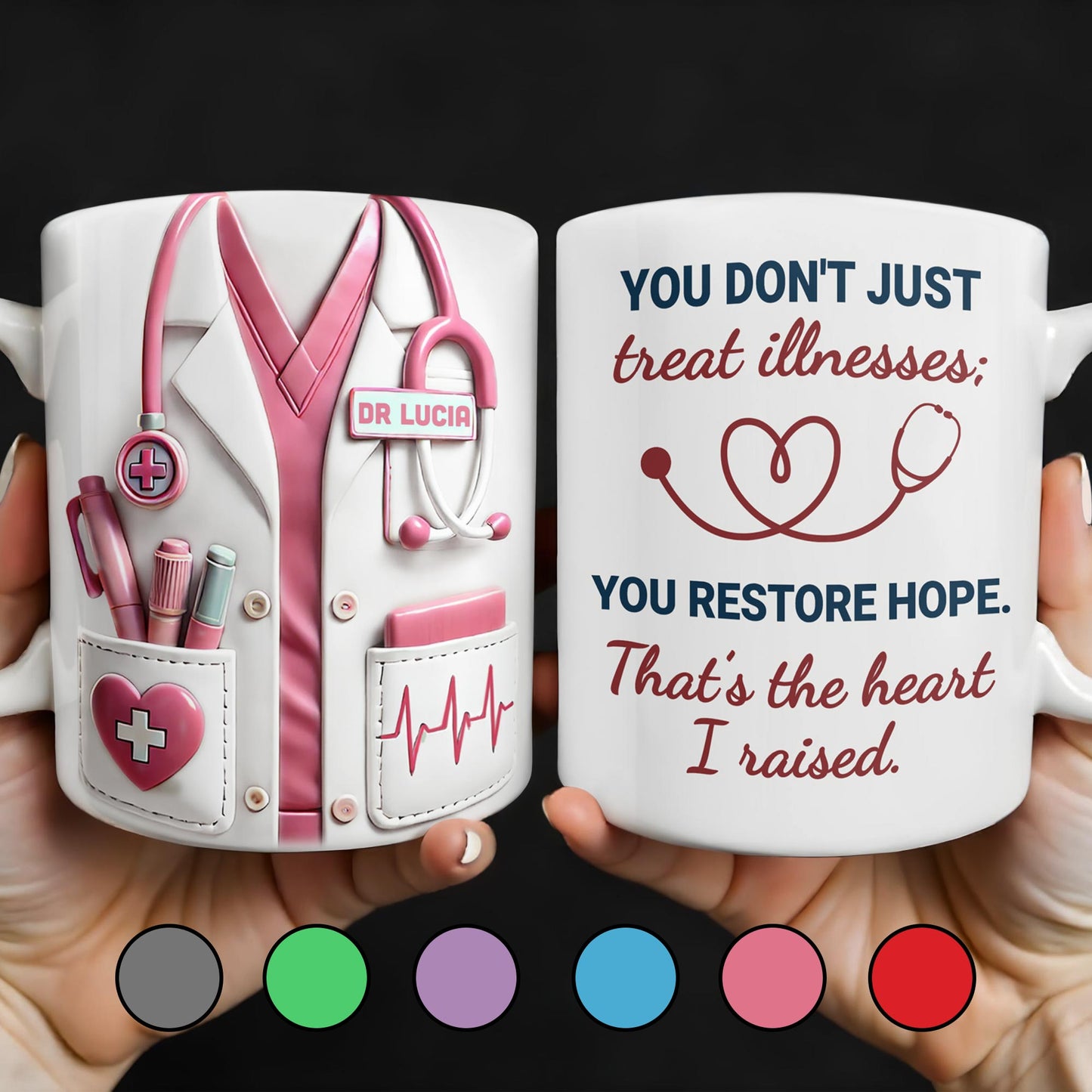 You Restore Hope, Medical Tools And Heart Design - Personalized Custom Coffee Mug - DOC039_MG
