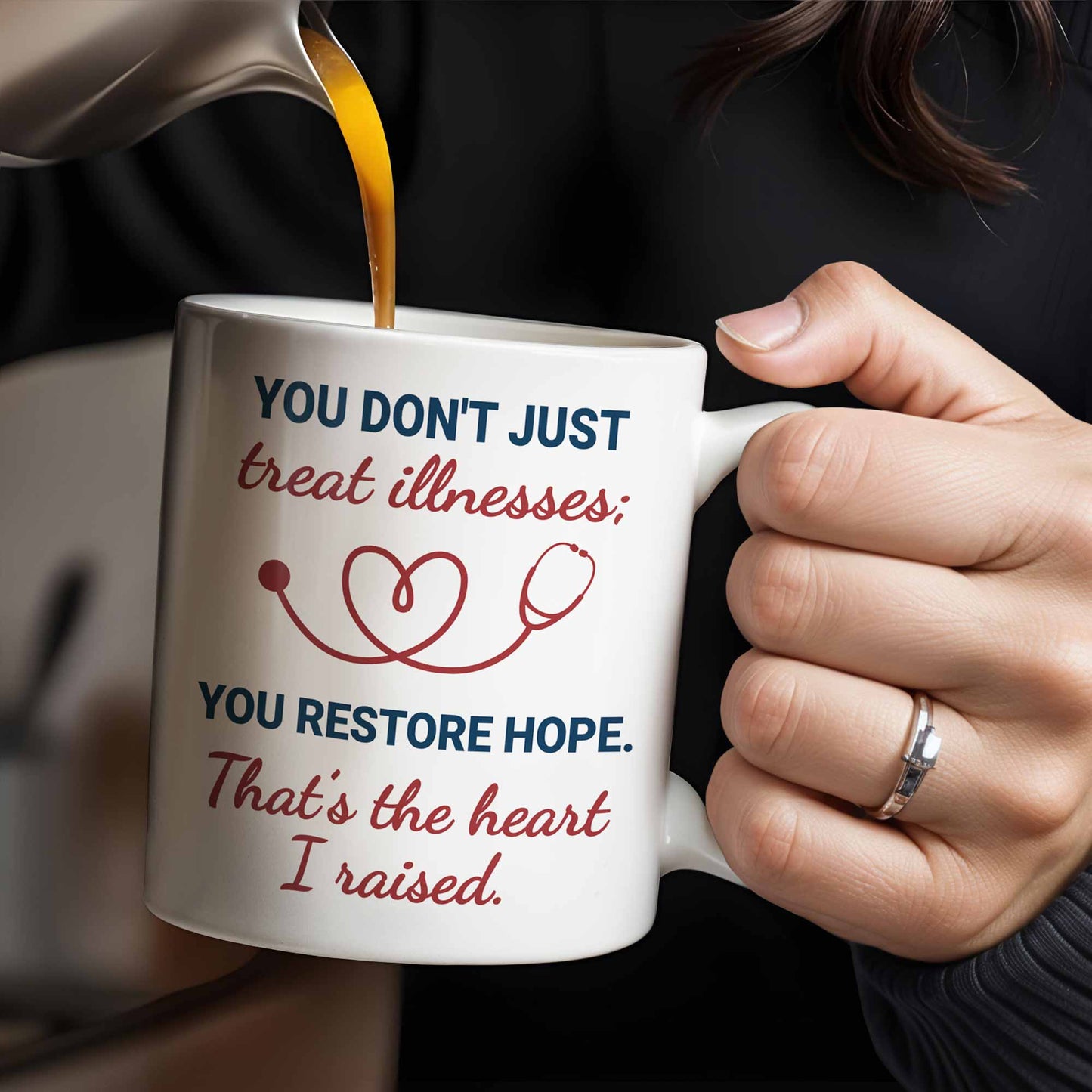 You Restore Hope, Medical Tools And Heart Design - Personalized Custom Coffee Mug - DOC039_MG