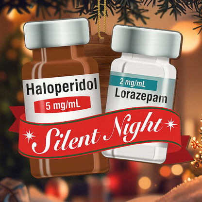 Silent Night Medication Bottles Ornament