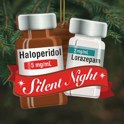 Silent Night Medication Bottles Ornament