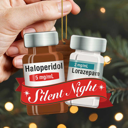 Silent Night Medication Bottles Ornament
