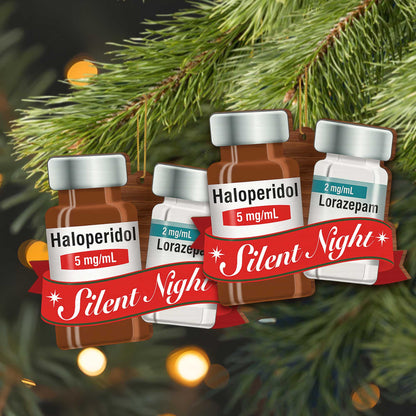 Silent Night Medication Bottles Ornament