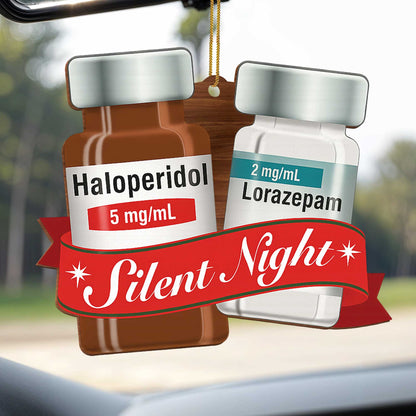 Silent Night Medication Bottles Ornament
