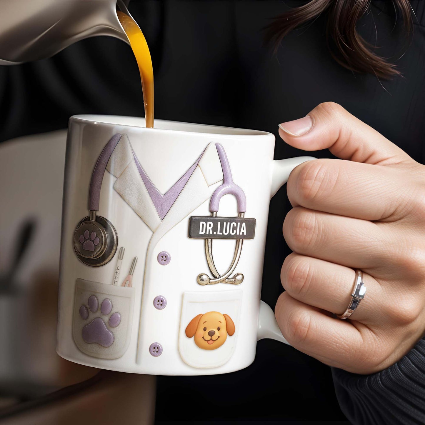 Custom Medical Professional Design With Stethoscope And Dog