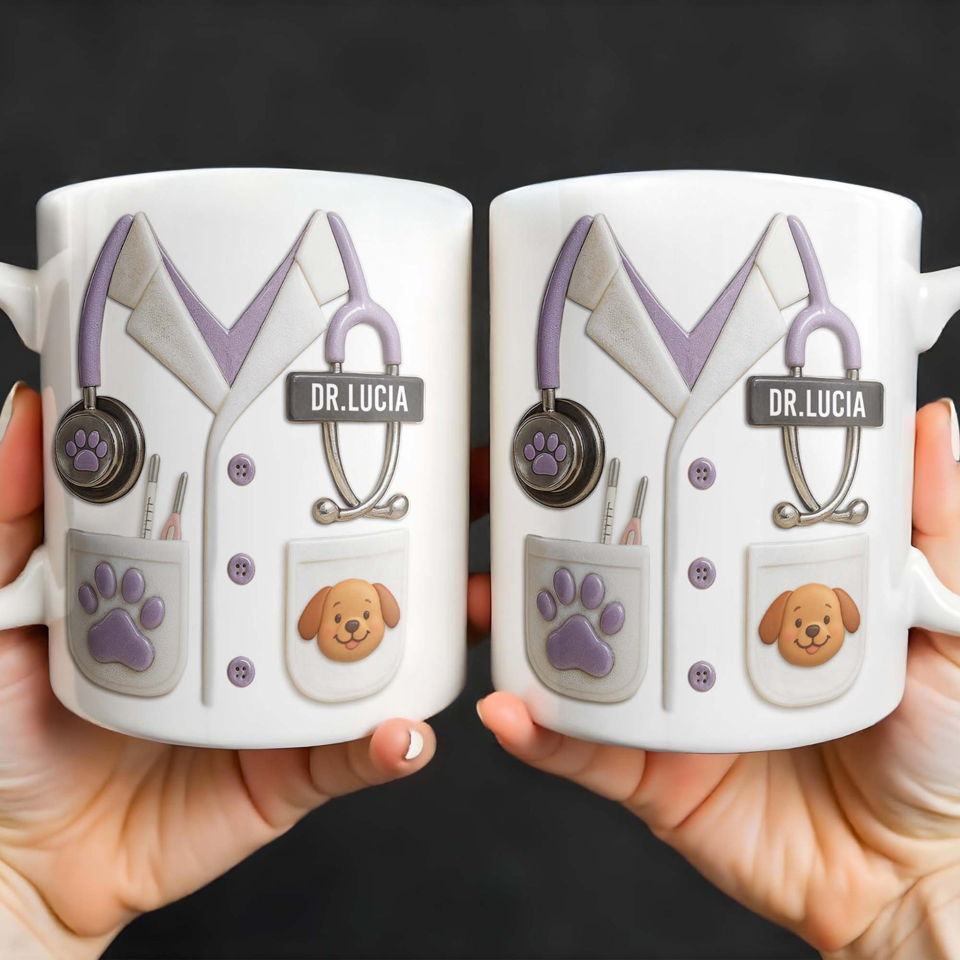 Custom Medical Professional Design With Stethoscope And Dog