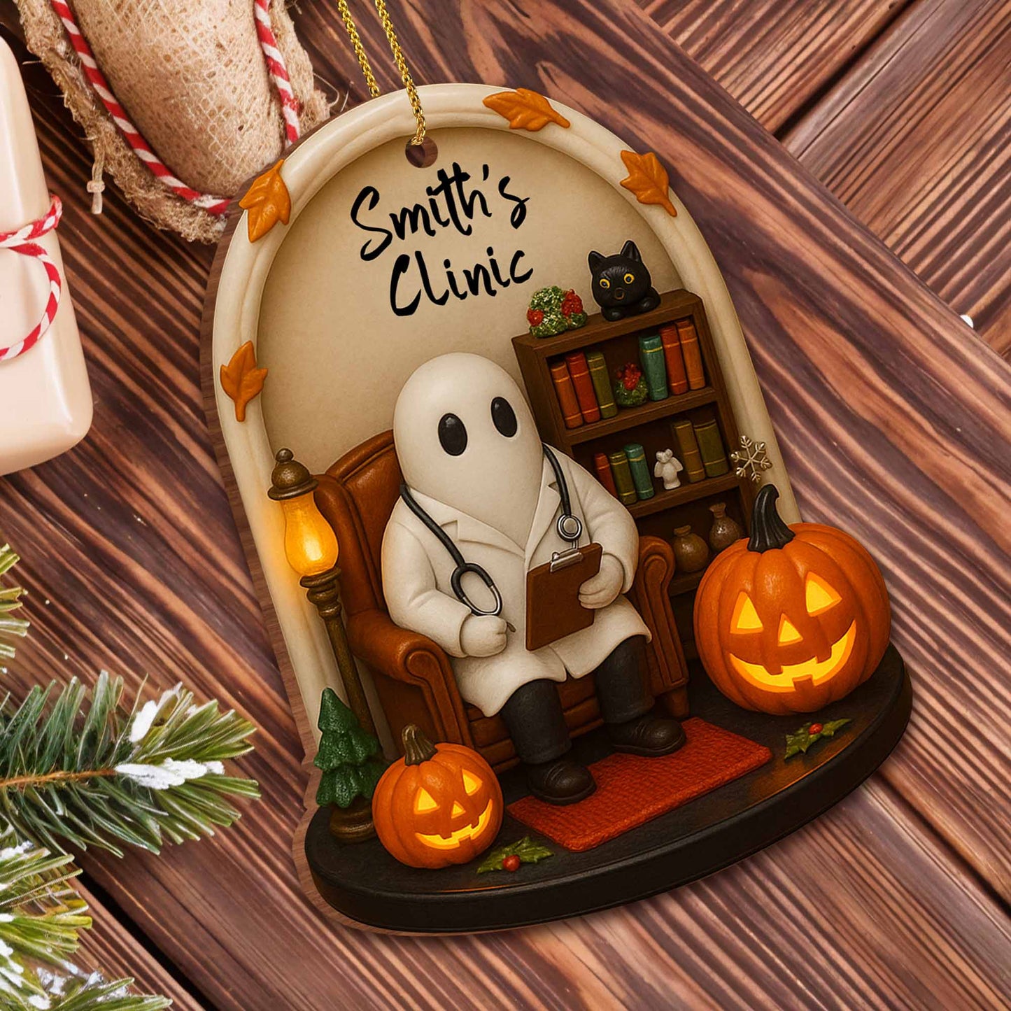 Celebrate Halloween With Ghost, Pumpkins, And Black Cat