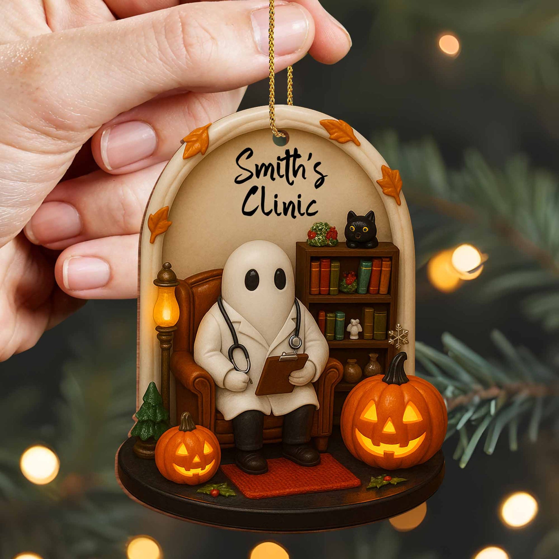 Celebrate Halloween With Ghost, Pumpkins, And Black Cat