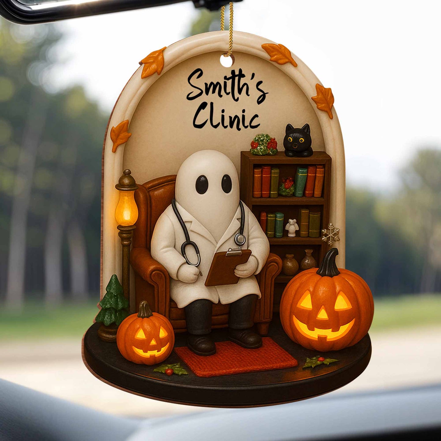 Celebrate Halloween With Ghost, Pumpkins, And Black Cat