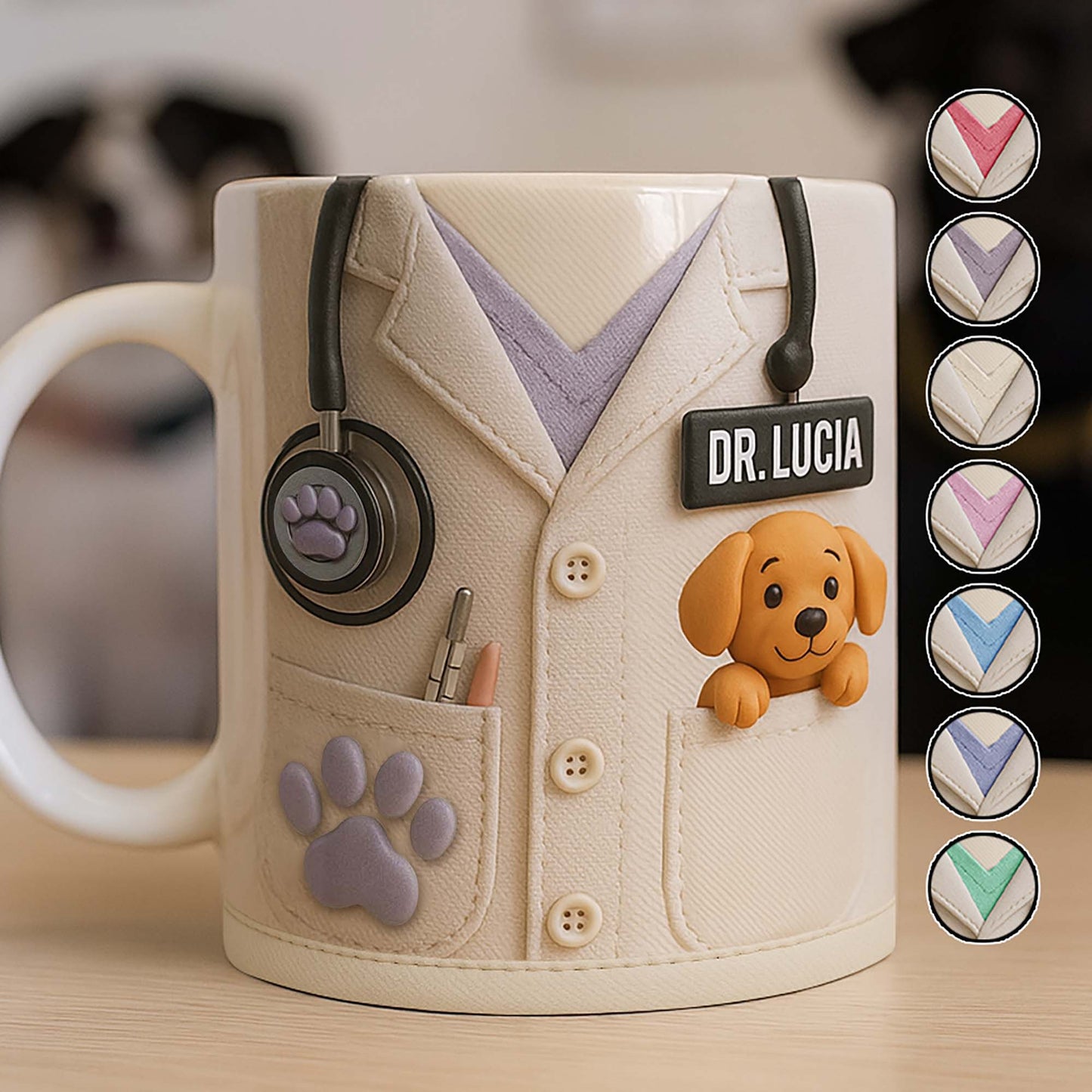The Perfect Gift For Pet Lovers Featuring Lab Coat And Dog - Personalized Custom Coffee Mug - DOC047_MG