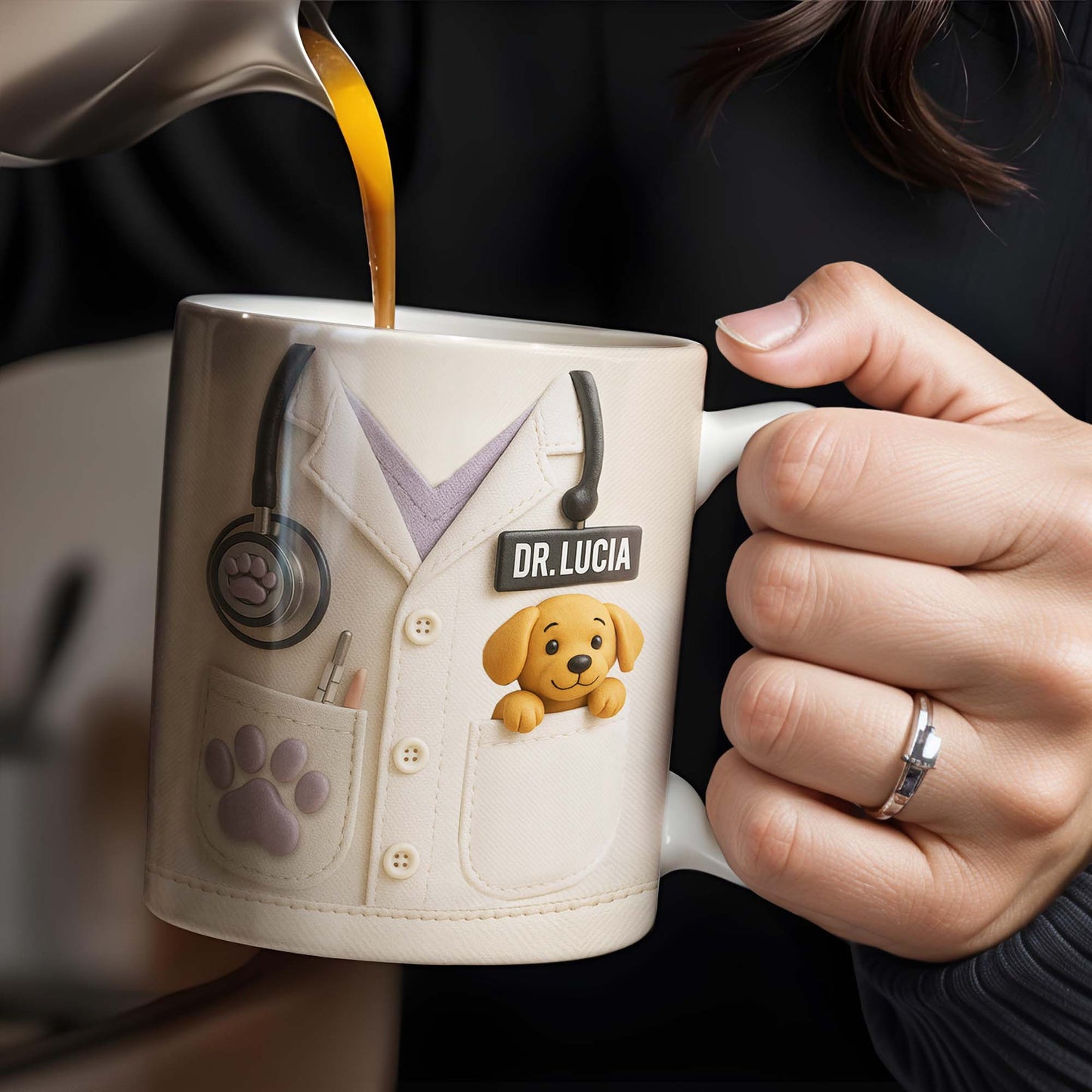 The Perfect Gift For Pet Lovers Featuring Lab Coat And Dog - Personalized Custom Coffee Mug - DOC047_MG