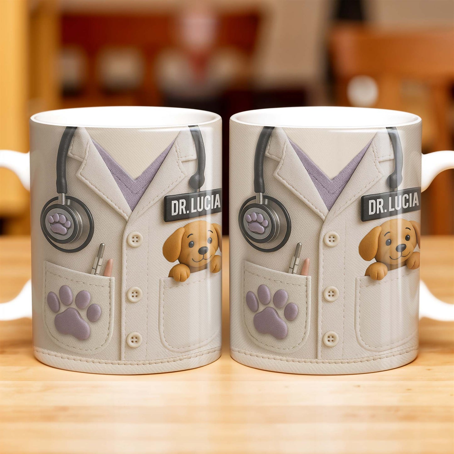 The Perfect Gift For Pet Lovers Featuring Lab Coat And Dog - Personalized Custom Coffee Mug - DOC047_MG
