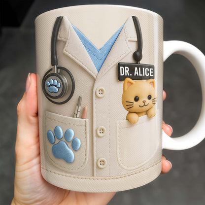 The Perfect Gift For Pet Lovers Featuring Lab Coat And Dog - Personalized Custom Coffee Mug - DOC047_MG