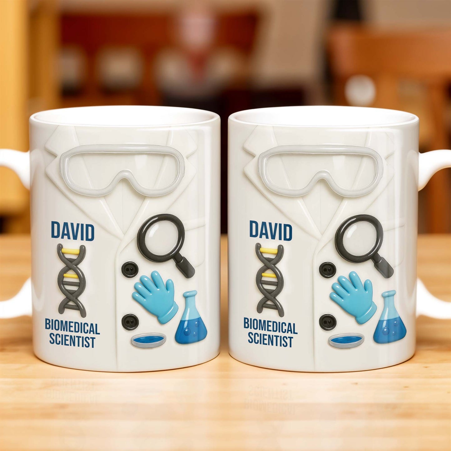 Biomedical Scientist, Magnifying Glass And Lab Essentials