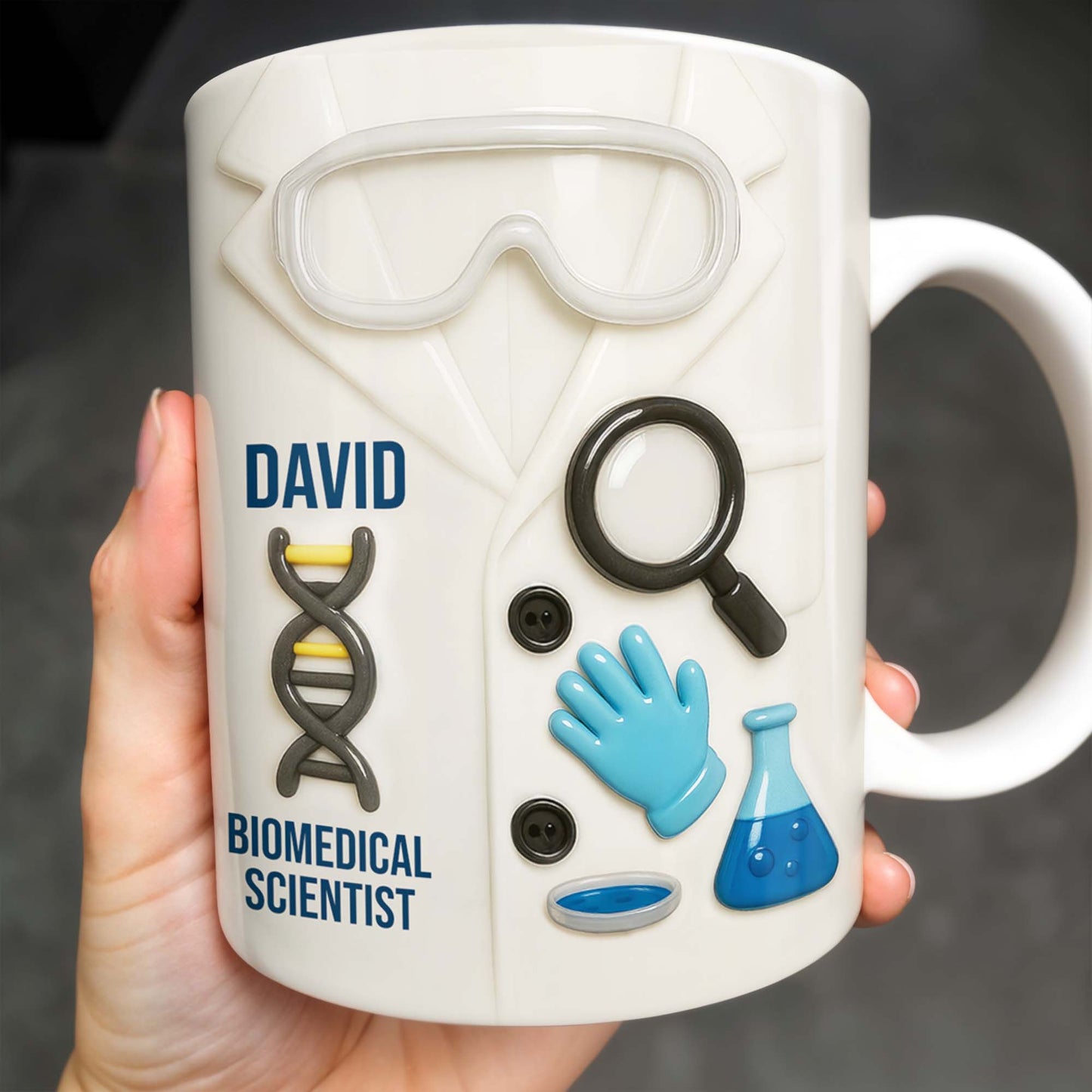 Biomedical Scientist, Magnifying Glass And Lab Essentials