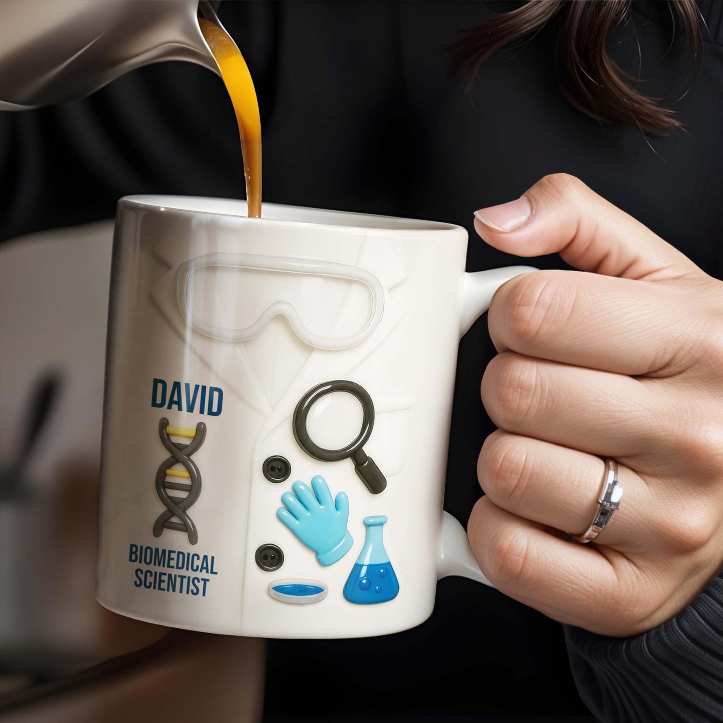 Biomedical Scientist, Magnifying Glass And Lab Essentials