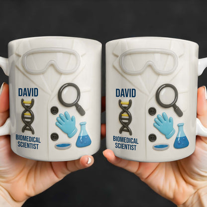 Biomedical Scientist, Magnifying Glass And Lab Essentials