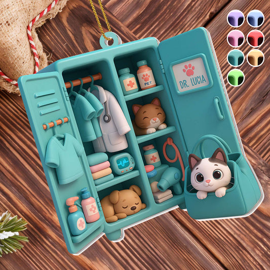 Charming Care For Pets Veterinary Theme - Personalized Custom Acrylic Ornament, Christmas Gift - DOC063_ACO