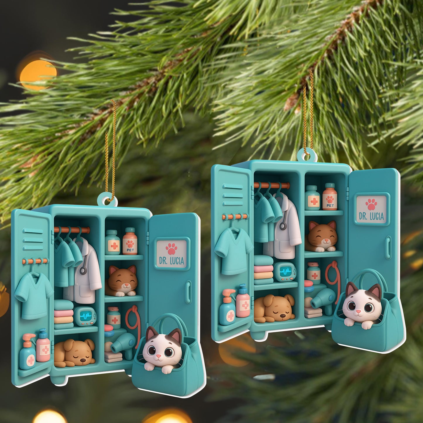 Charming Care For Pets Veterinary Theme - Personalized Custom Acrylic Ornament, Christmas Gift - DOC063_ACO