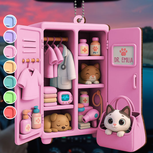 Celebrate Your Compassionate Care, Veterinary Theme - Personalized Custom Wood Ornament, Car Hanging Ornament - DOC063_WCA