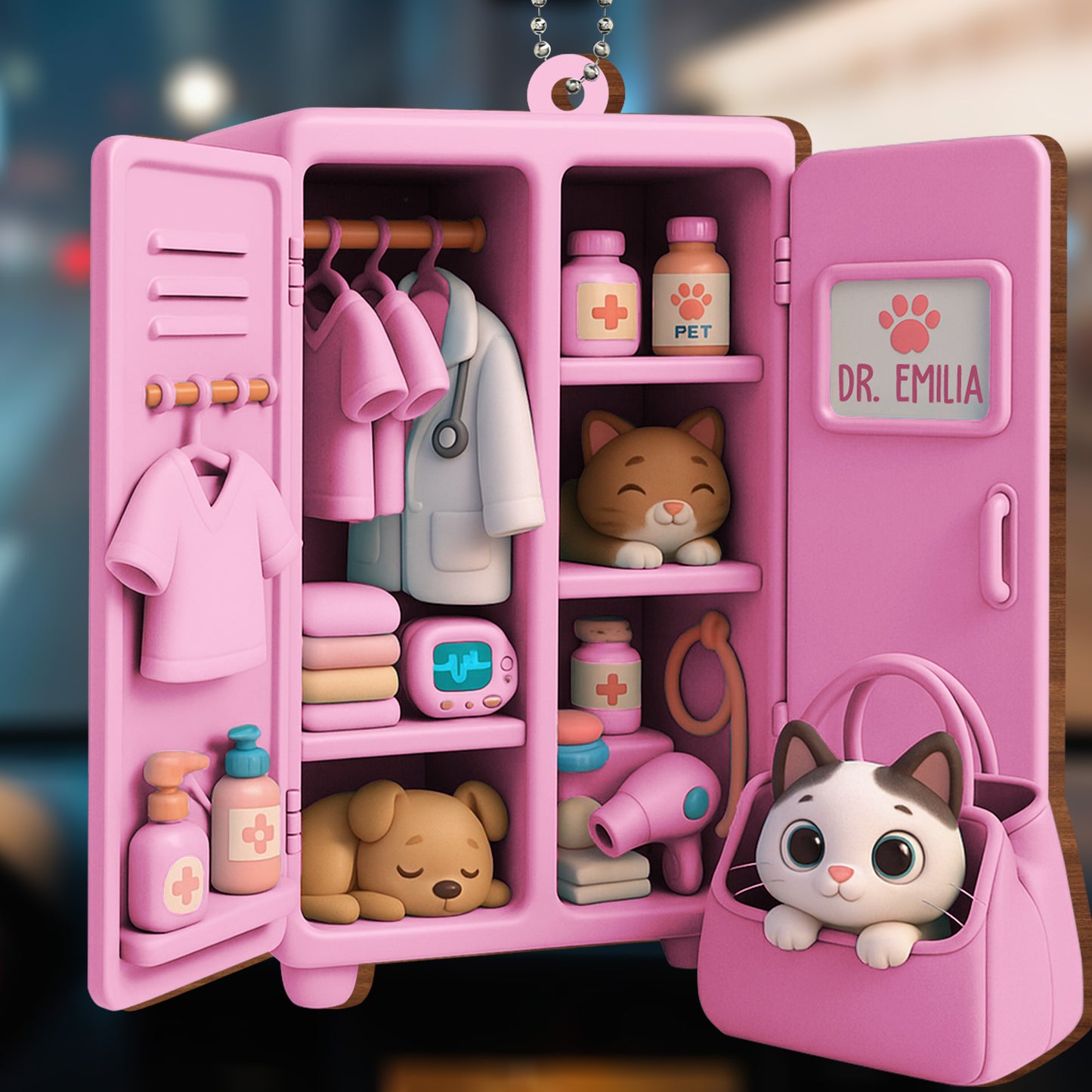 Celebrate Your Compassionate Care, Veterinary Theme - Personalized Custom Wood Ornament, Car Hanging Ornament - DOC063_WCA