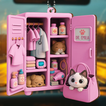 Celebrate Your Compassionate Care, Veterinary Theme - Personalized Custom Wood Ornament, Car Hanging Ornament - DOC063_WCA