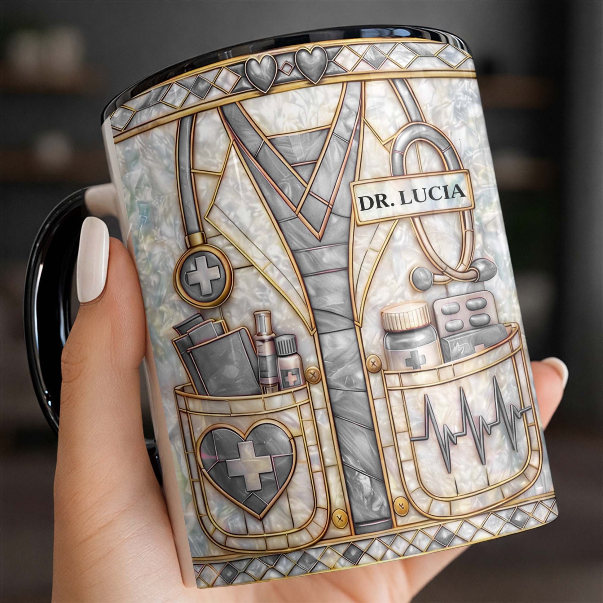 Celebrate Our Healthcare Heroes Stethoscope and Medical Scrubs Design