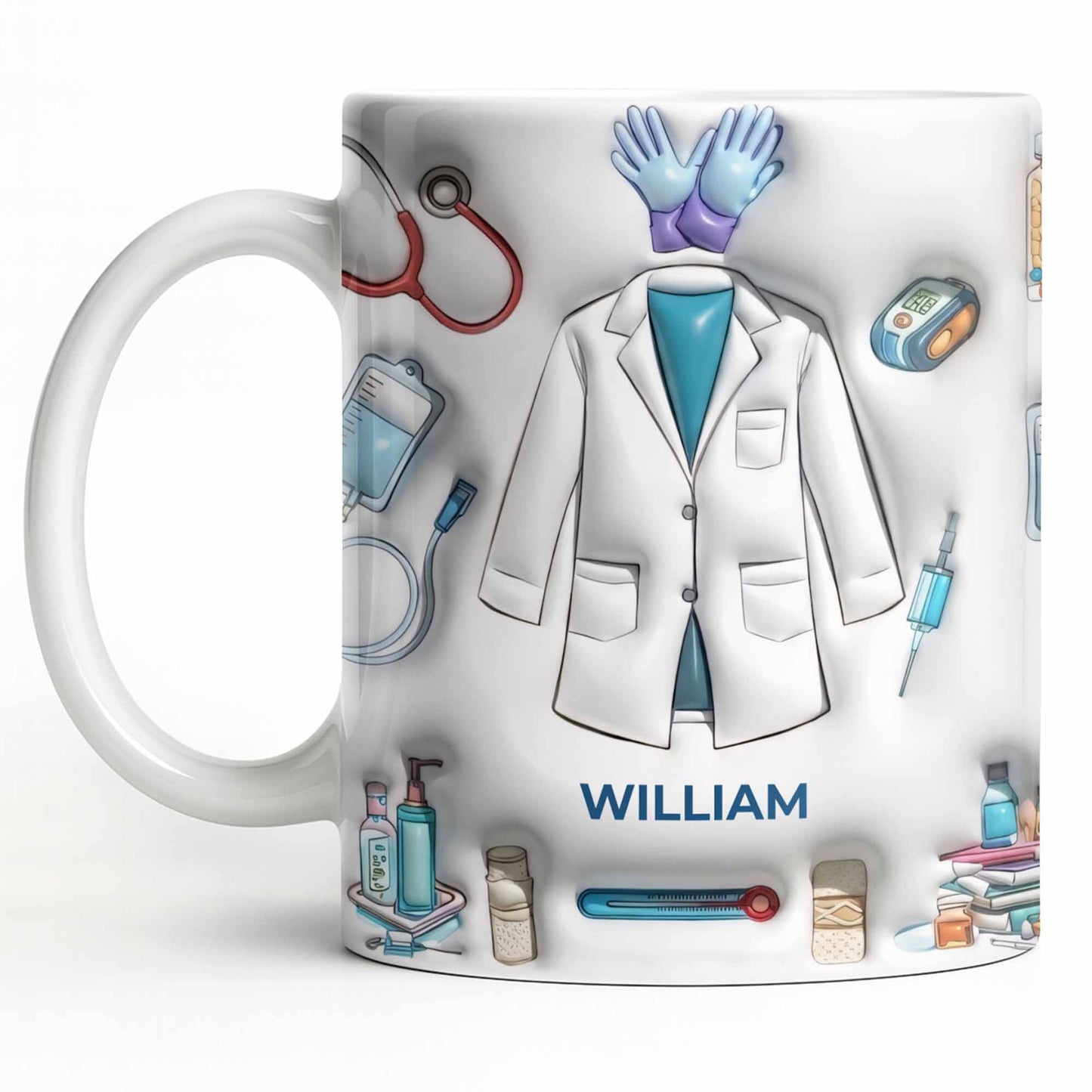 Custom Medical Professional Mug With Stethoscope And Equipment