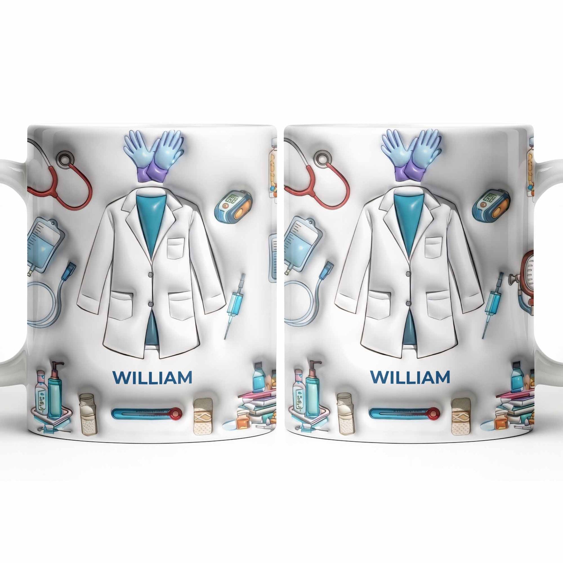 Custom Medical Professional Mug With Stethoscope And Equipment