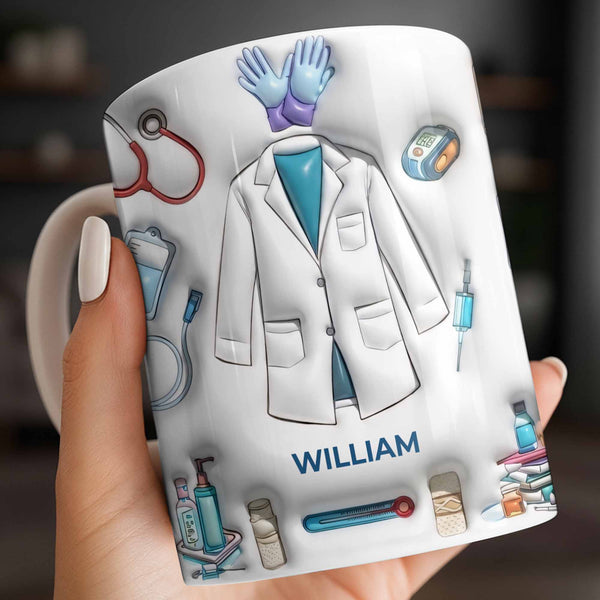 Custom Medical Professional Mug With Stethoscope And Equipment