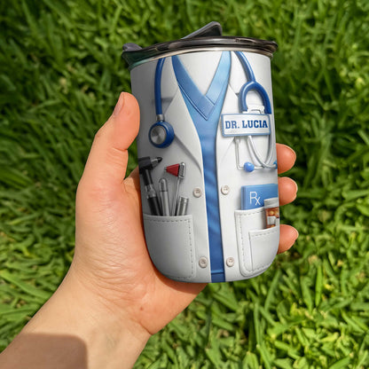 Healthcare Hero Lab Coat And Stethoscope Medical Uniform Design