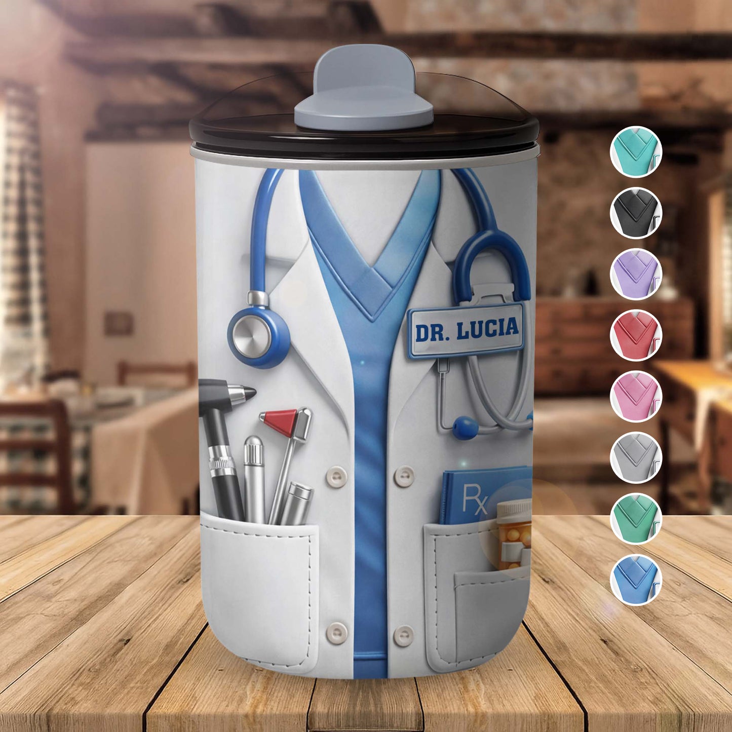 Healthcare Hero Lab Coat And Stethoscope Medical Uniform Design