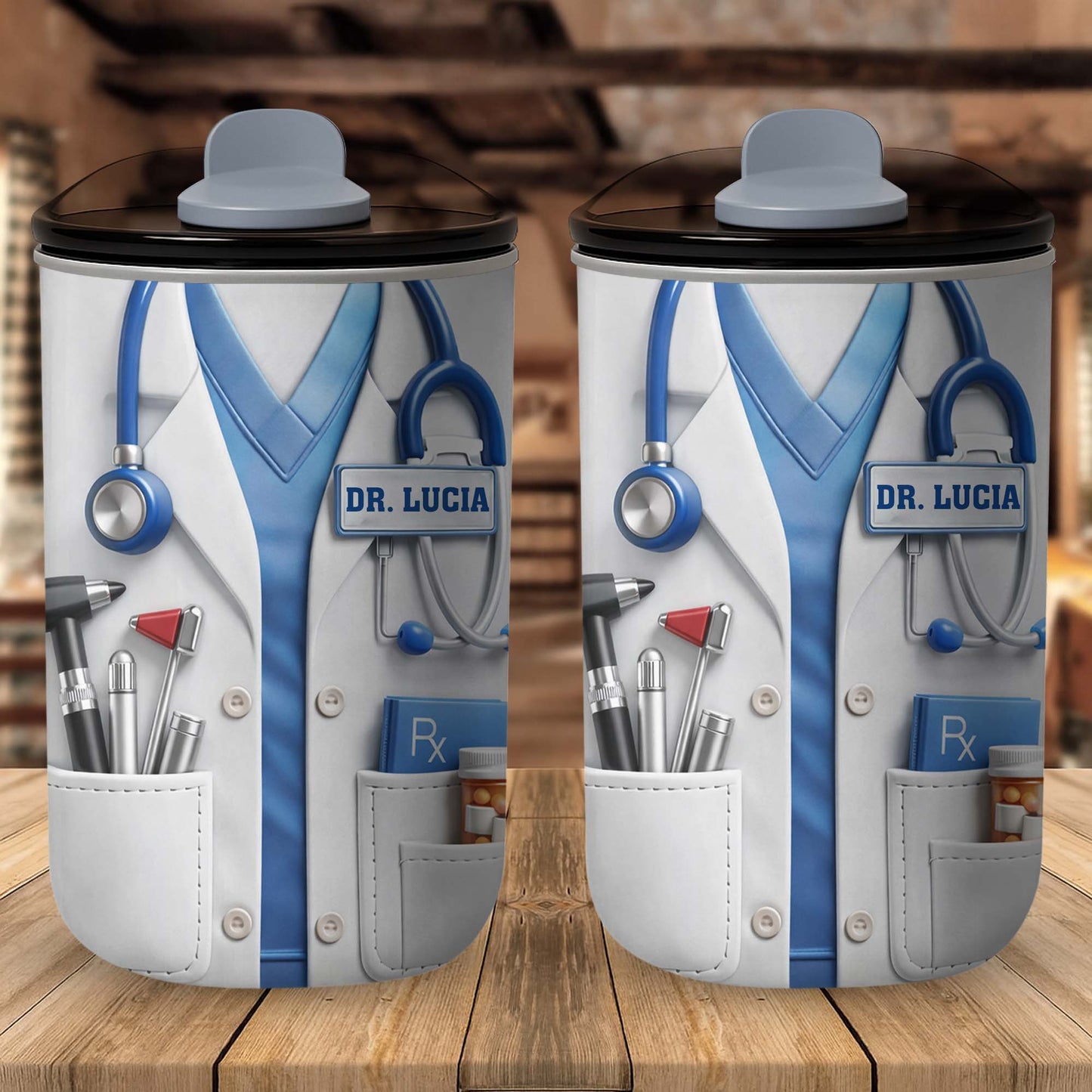 Healthcare Hero Lab Coat And Stethoscope Medical Uniform Design