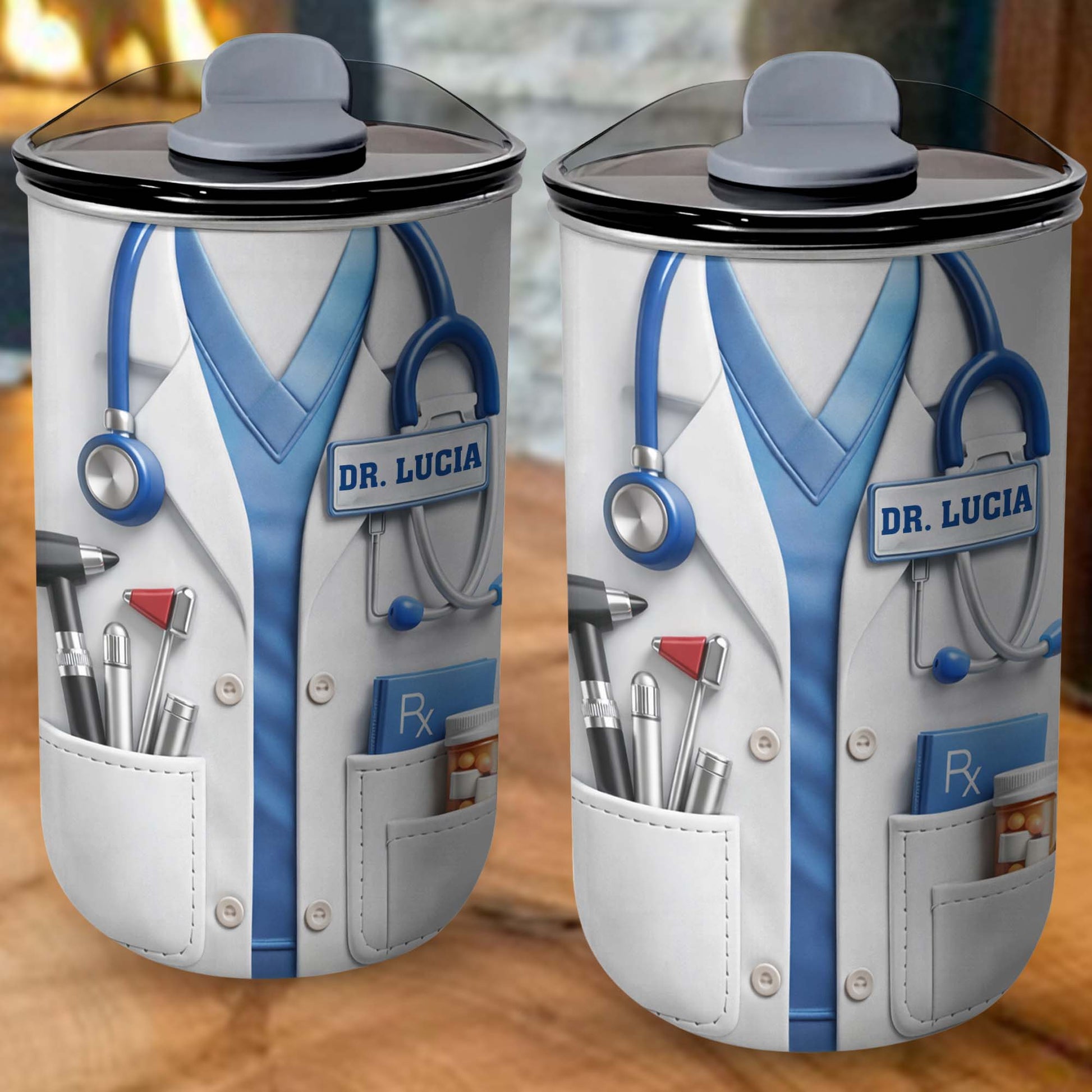 Healthcare Hero Lab Coat And Stethoscope Medical Uniform Design