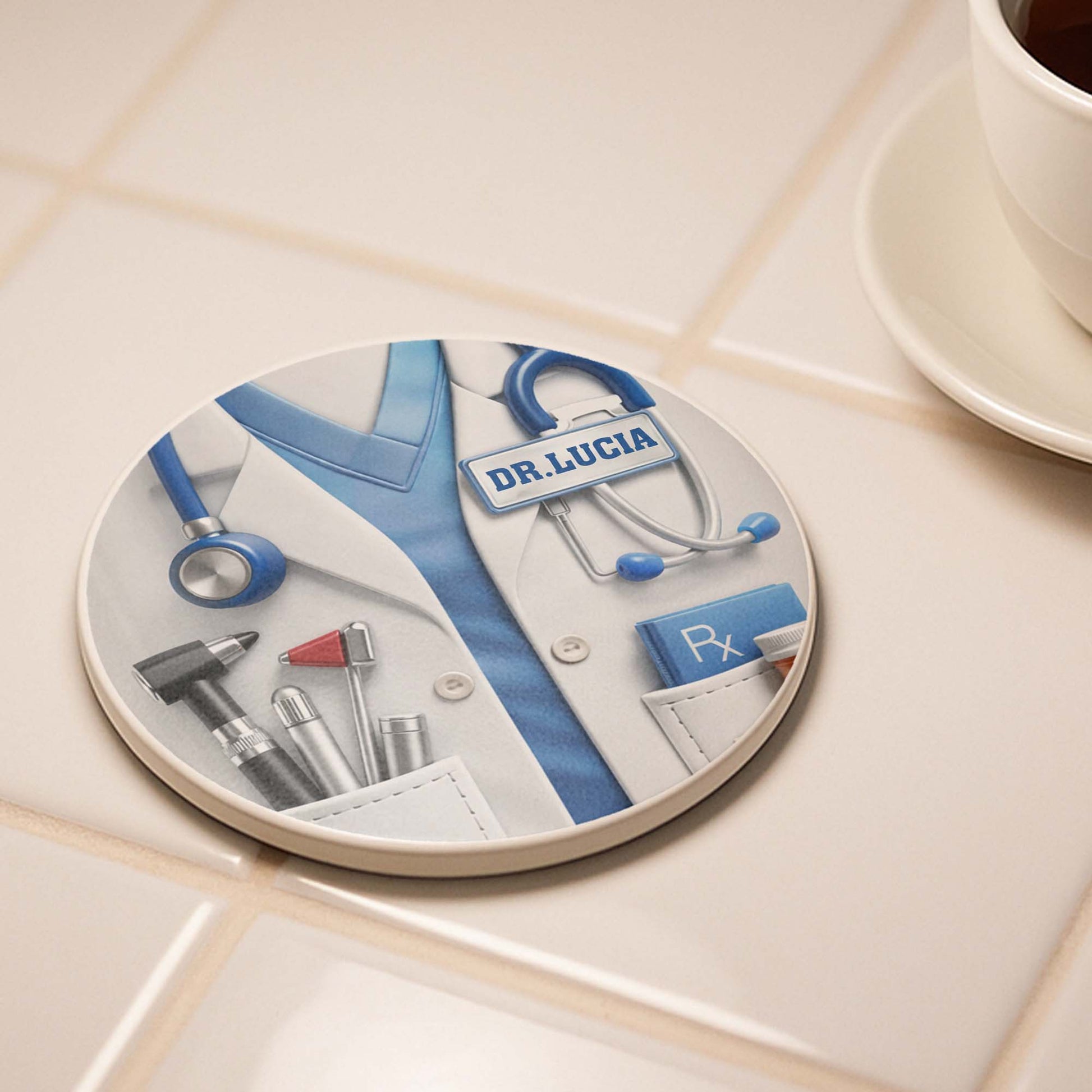 Dr. Rx Medical Lab Coat And Stethoscope Professional Design