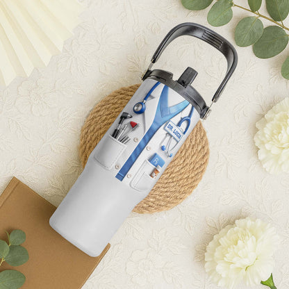 A Dedicated Healthcare Hero White Lab Coat With Stethoscope