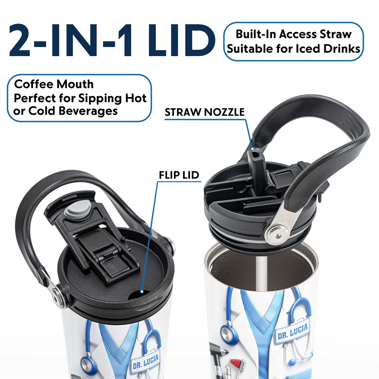 A Dedicated Healthcare Hero White Lab Coat With Stethoscope