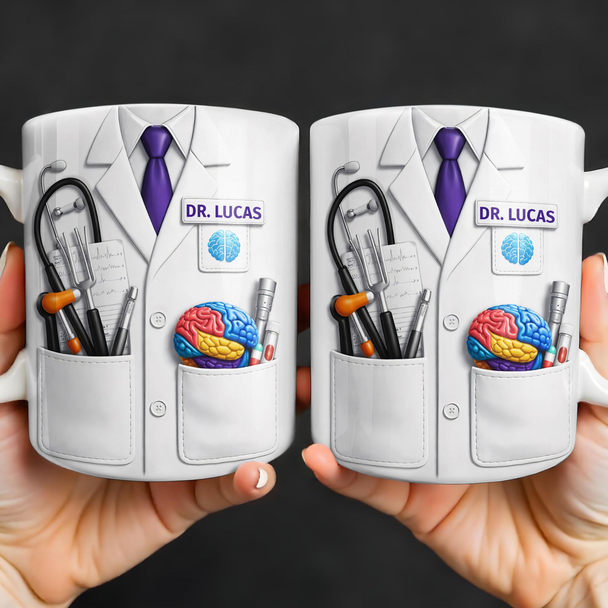 Celebrate Your Favorite Doctor With Stethoscope And Brain Model Mug