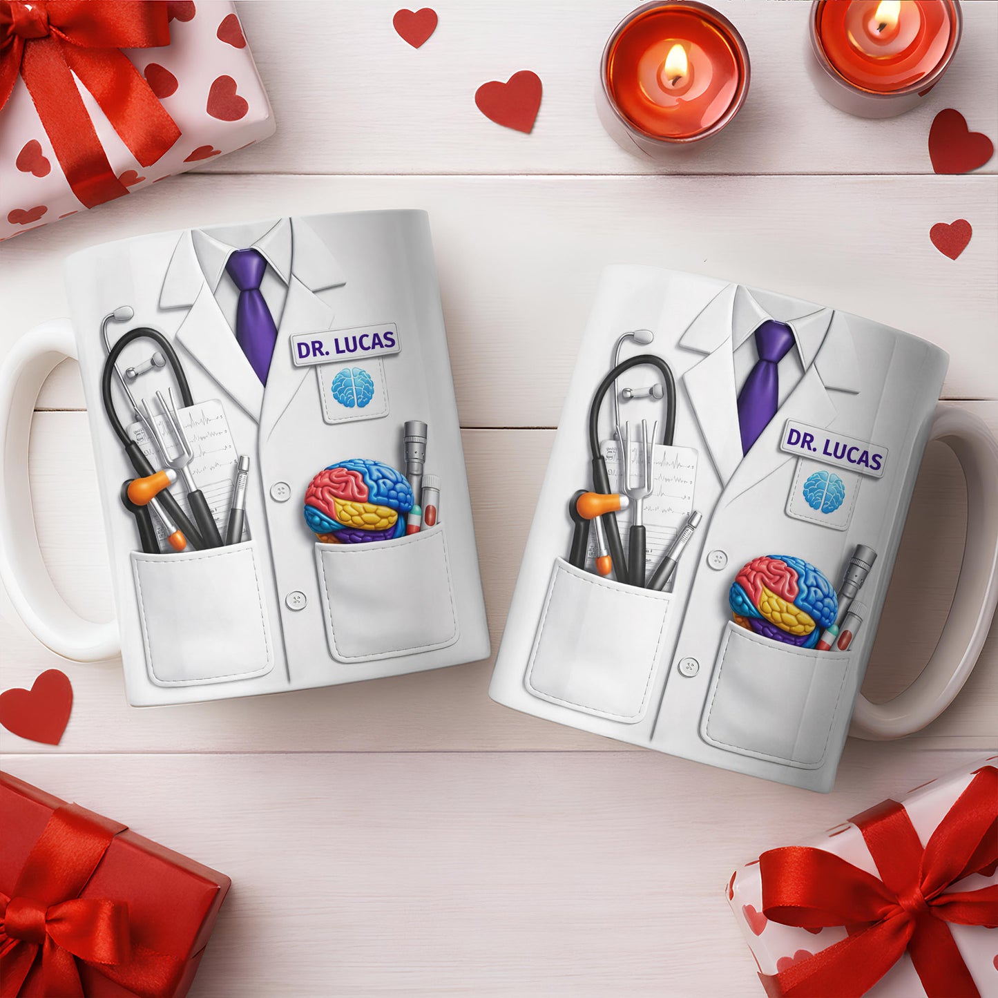 Celebrate Your Favorite Doctor With Stethoscope And Brain Model Mug