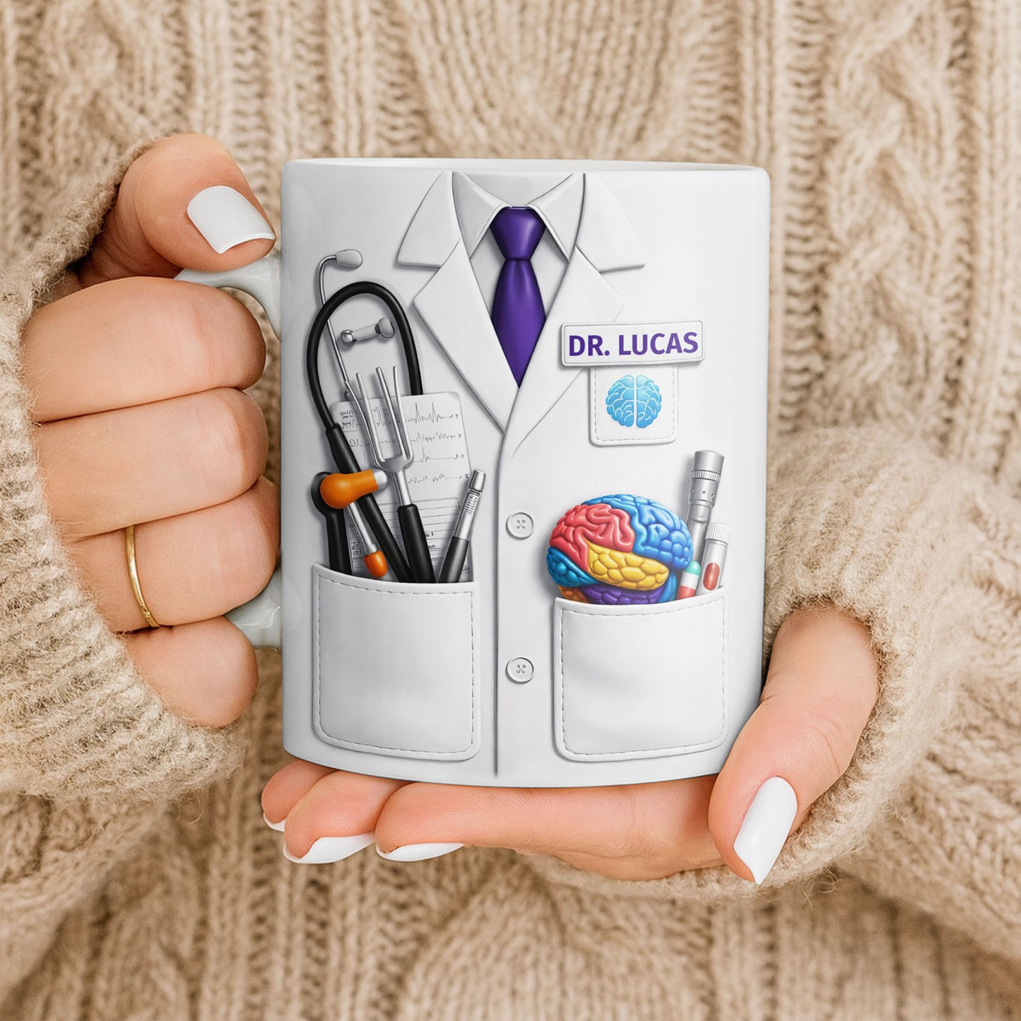Celebrate Your Favorite Doctor With Stethoscope And Brain Model Mug