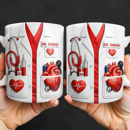 To My Favorite Doctor Highlighting Medical Tools and Heartbeat